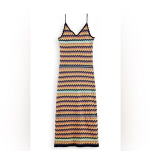 Scotch & Soda Striped Knit Midi Dress Medium